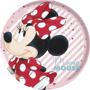 Minnie-mouse-pink-white-strips-plate