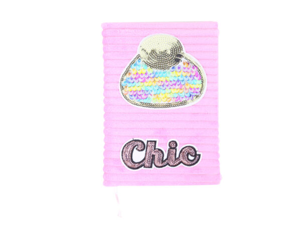 Chic-pink-glitter-changing-notebook