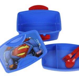 Superman-2-layer-lunchbox-with-spoon-set