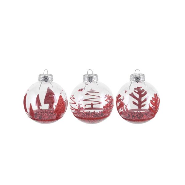Clear -Ornament- ball -with- Red -Glitter
