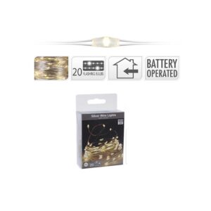 SILVER-WIRE-GOLDEN-100 LED- FLASHING-BULBS-BATTERY-OPERATED
