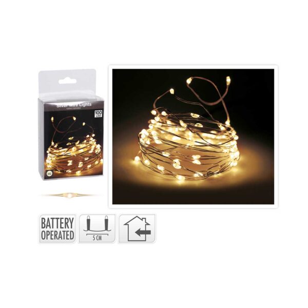 SILVER-WIRE-GOLDEN-LIGHTS-100-LED-BATTERY OPERATED