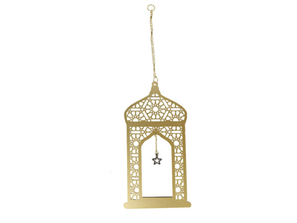 Golden-dangling-Lantern-with-Arabesque-design