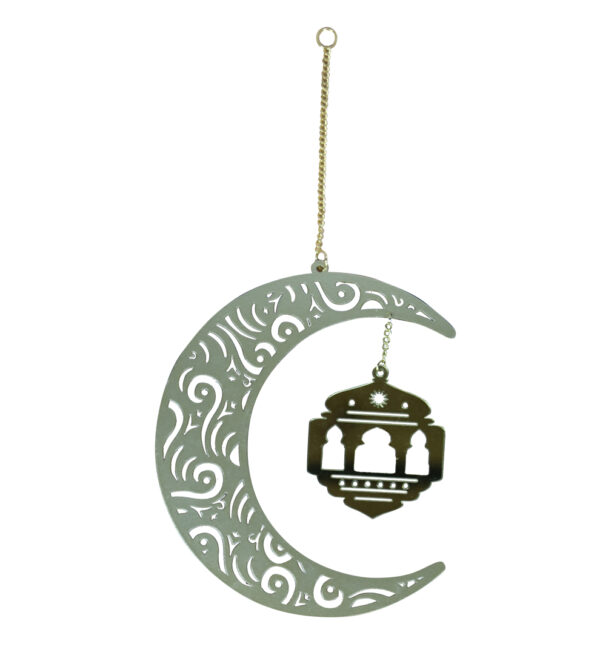 Daiso-Japan-bronze-danling-crescent-and-lantern-with-swirly-pattern