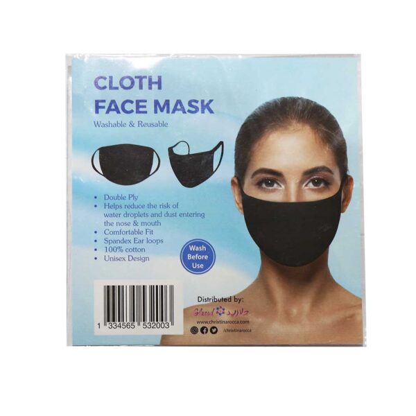 2 Black Cloth Face Mask