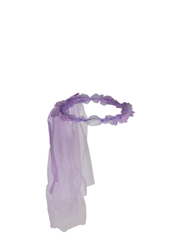 Purple Flower Tiara with Veil