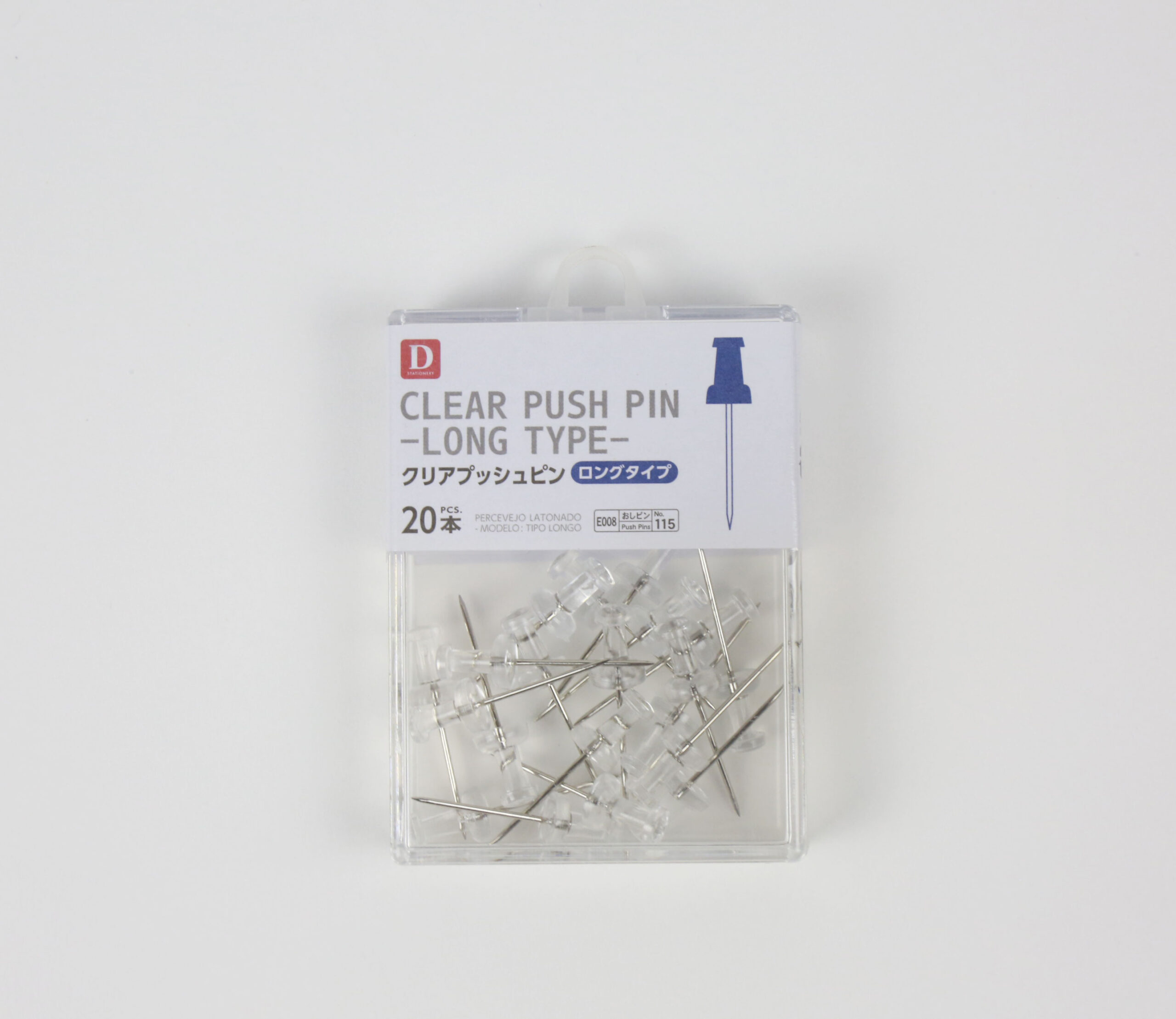 Clear Color Push Pins - Long Type - 20 Pieces Included - Daiso Japan Middle  East