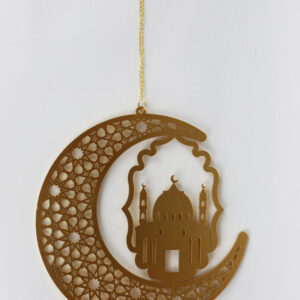 golden crescent-with-mosque-dangler
