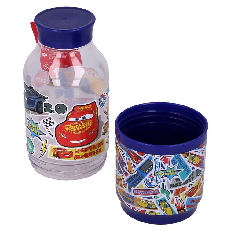 Lightning McQueen Water Bottle With Snack Cup - Daiso Japan Middle