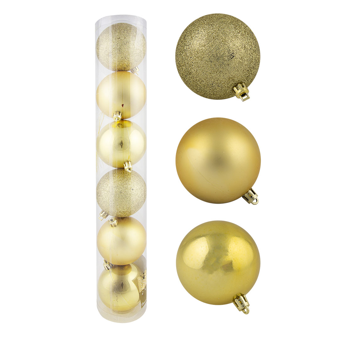 Gold Baubles - Set of 6 - Daiso Japan Middle East